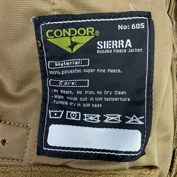 Condor Sierra Hooded Fleece Jacket Men's 3XL Coyote Brown Tan Tactical Utility - Picture 8 of 15